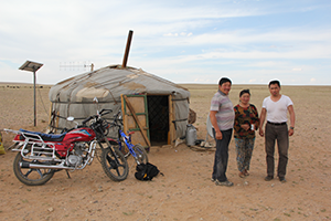Nomadic herders in the Gobi Desert, Mongolia.