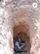 Sampling for OSL dating in hand dug pits in Kalahari dunes and lake basins