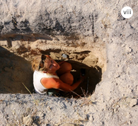 Sampling for OSL dating in hand dug pits in Kalahari dunes and lake basins