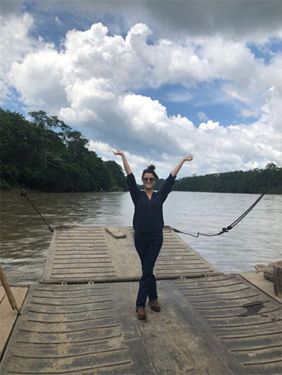 Traveling along the Aguarico River, Province of Sucumbios in the Amazon, Ecuador