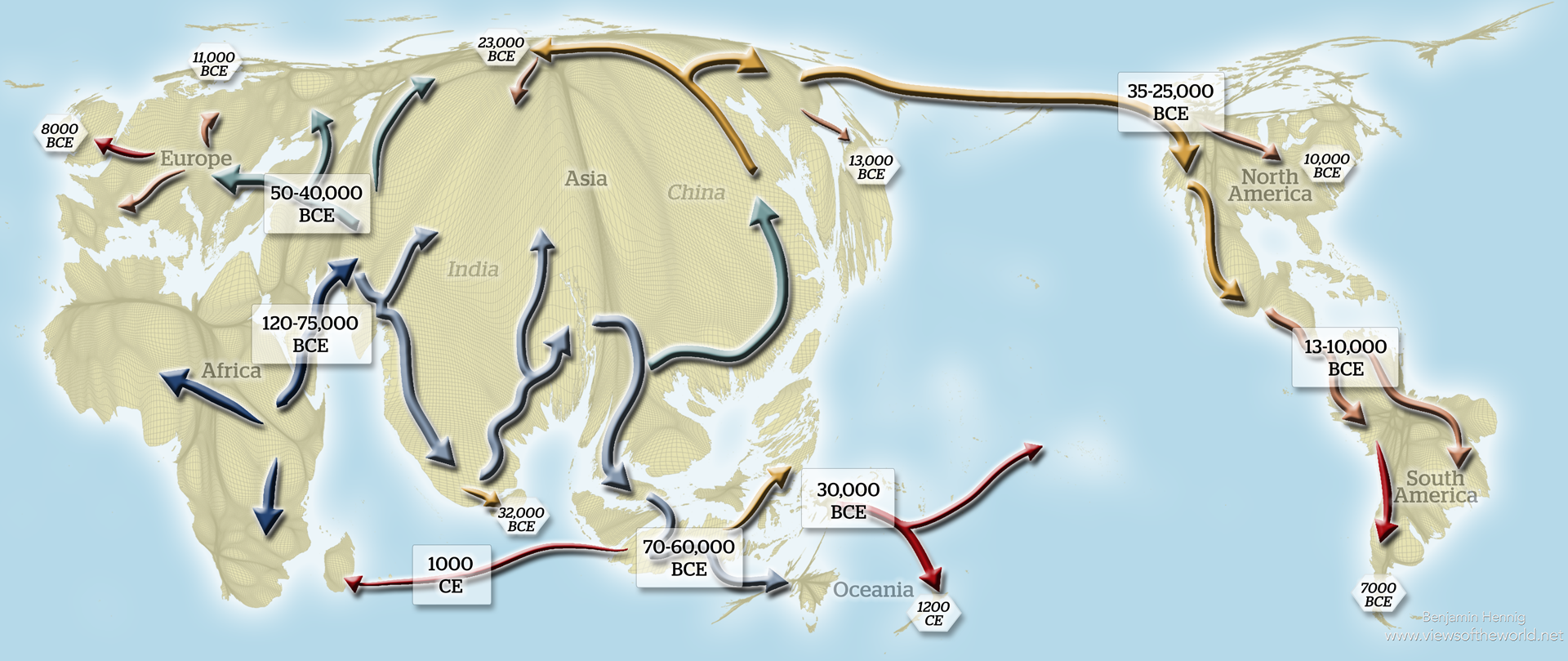 Map 1: Humankind's migration