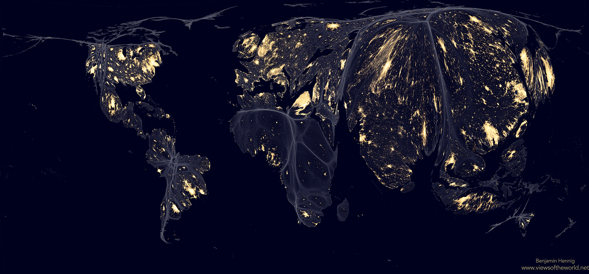 Map 6: Earth at night