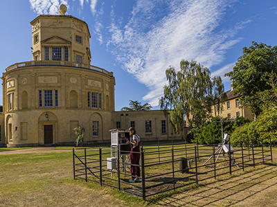 Amy Creese taking the morning observations in August 2018 - Image © Stephen Burt