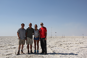 One of the dust and meteorological stations erected on Sua Pan as part of the DO4Models project, 2012.