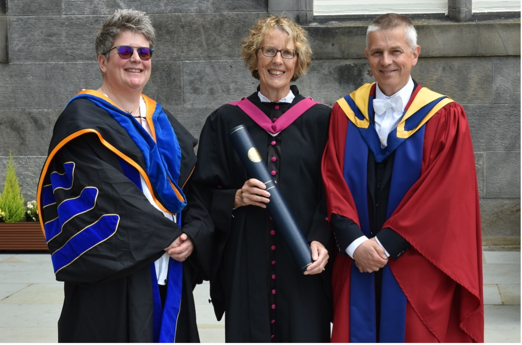 From left to right: Professor Jo Sharp, Professor Linda McDowell and Professor Daniel Clayton, Head of the School of Geography at the University of St Andrews