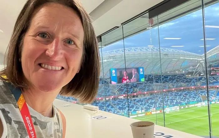 Image: Jen O Neill at Sydney football stadium