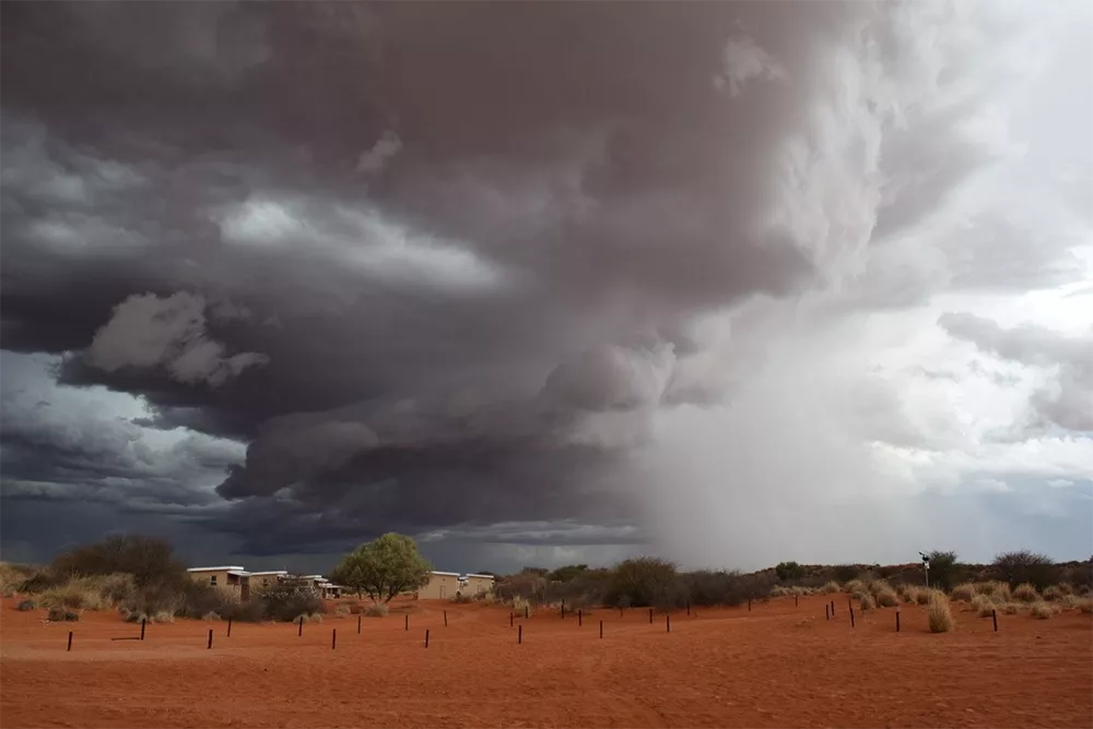 A convective storm tracking across the field site.