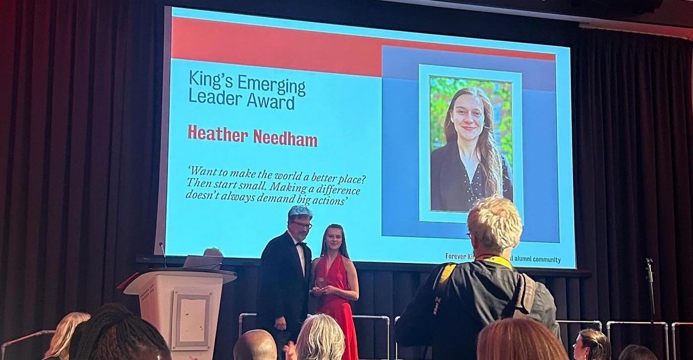 Heather at award ceremony