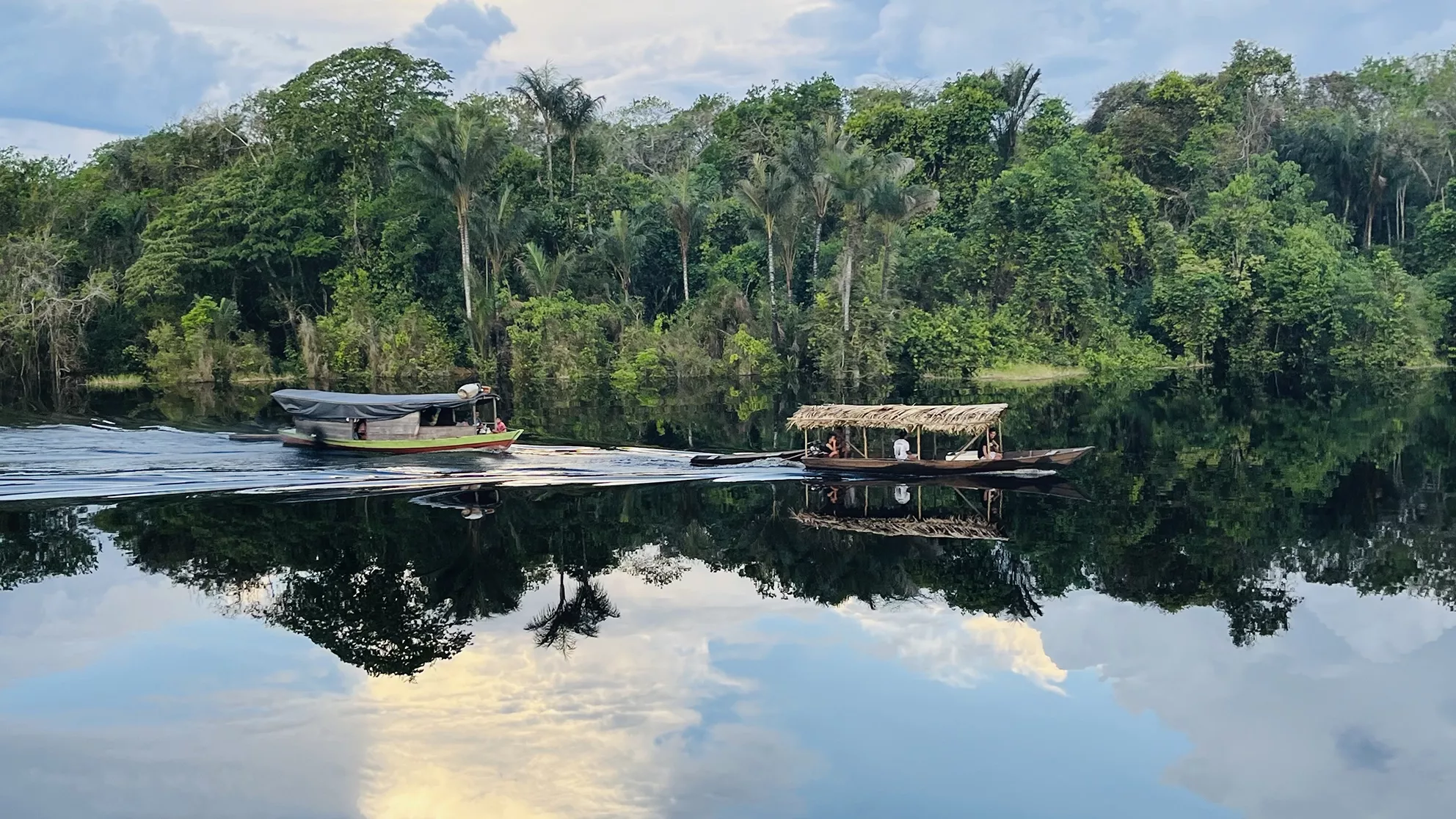 Boats in the Amazon Rainforest