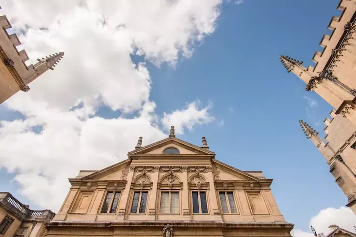 Upwards view of the Sheldonian Theatre, Oxford. Credit ©OUImages / John Cairns Photography