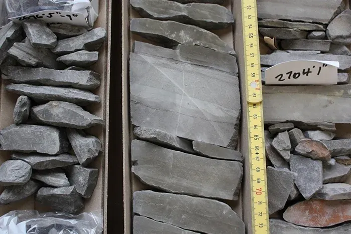 183-million-year-old mudstone sample. Credit: Stephen Hesselbo via Ars Technica